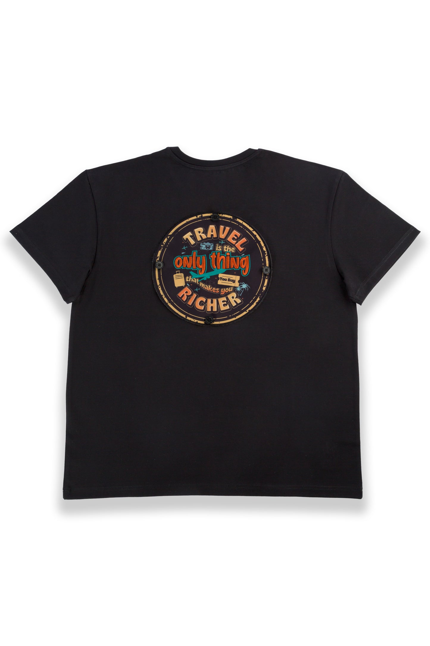 "Richness of Travel" Large Badge for the back of T-Shirt and Hoodie