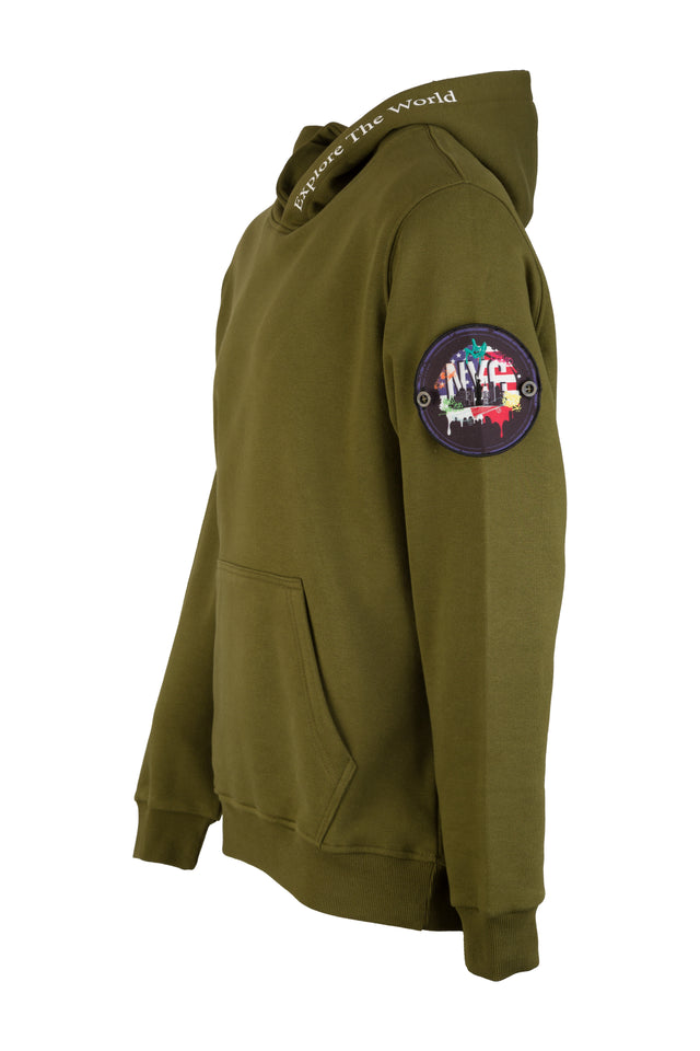 Explore New York Nomad Fleece Hoodie "sleeve badge"