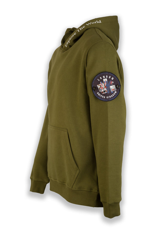 London Memories Nomad Fleece Hoodie "sleeve badge"