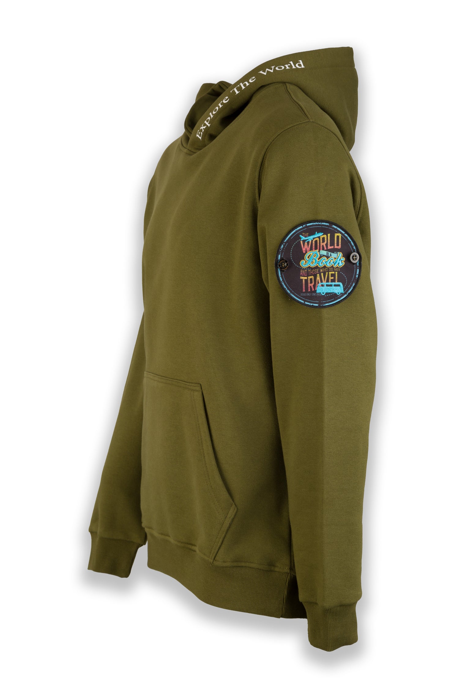 World is a Book Nomad Fleece Hoodie "sleeve badge"