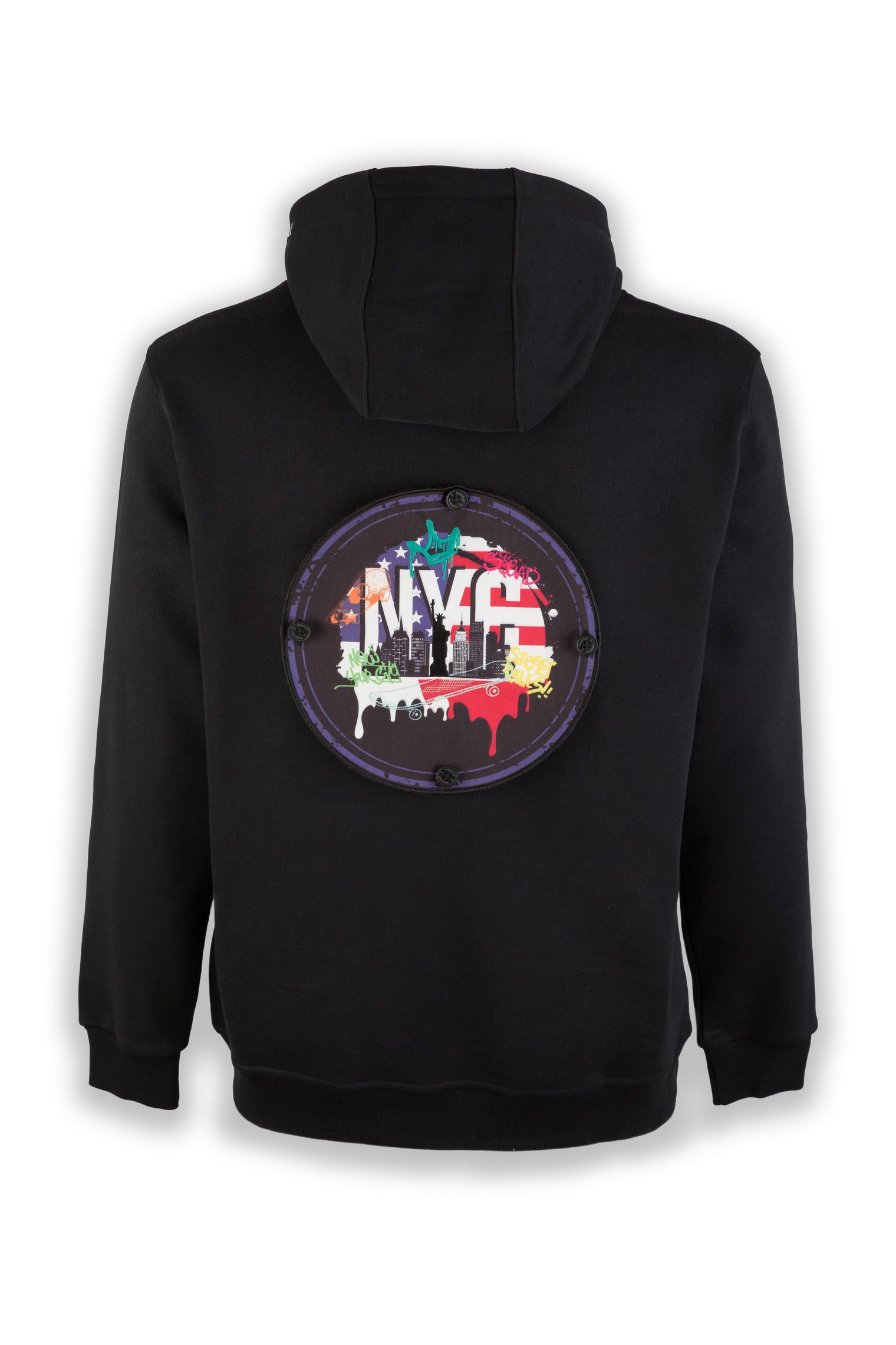 Explore New York Nomad Fleece Hoodie "back badge"