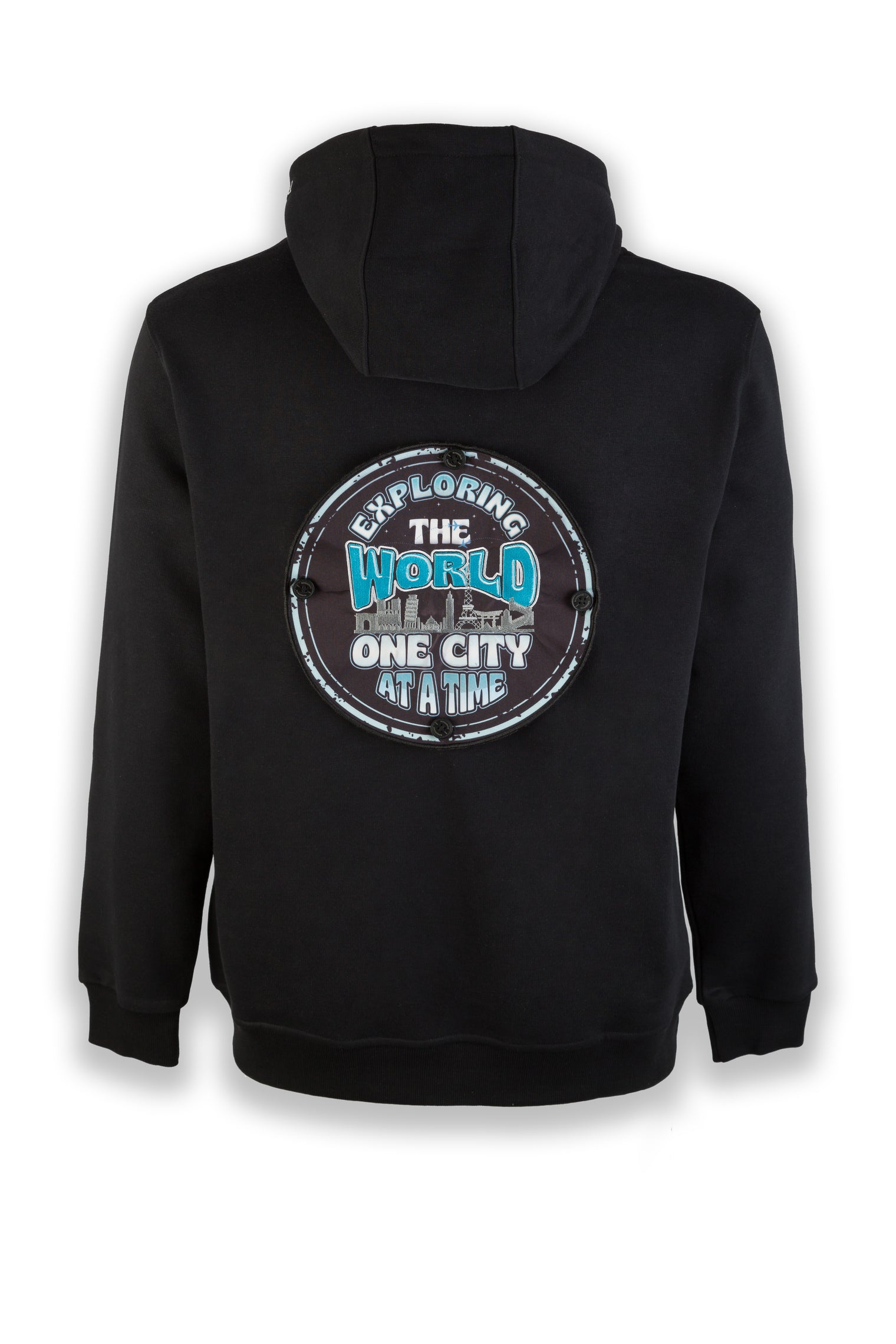 Explore the World Nomad Fleece Hoodie "back badge"