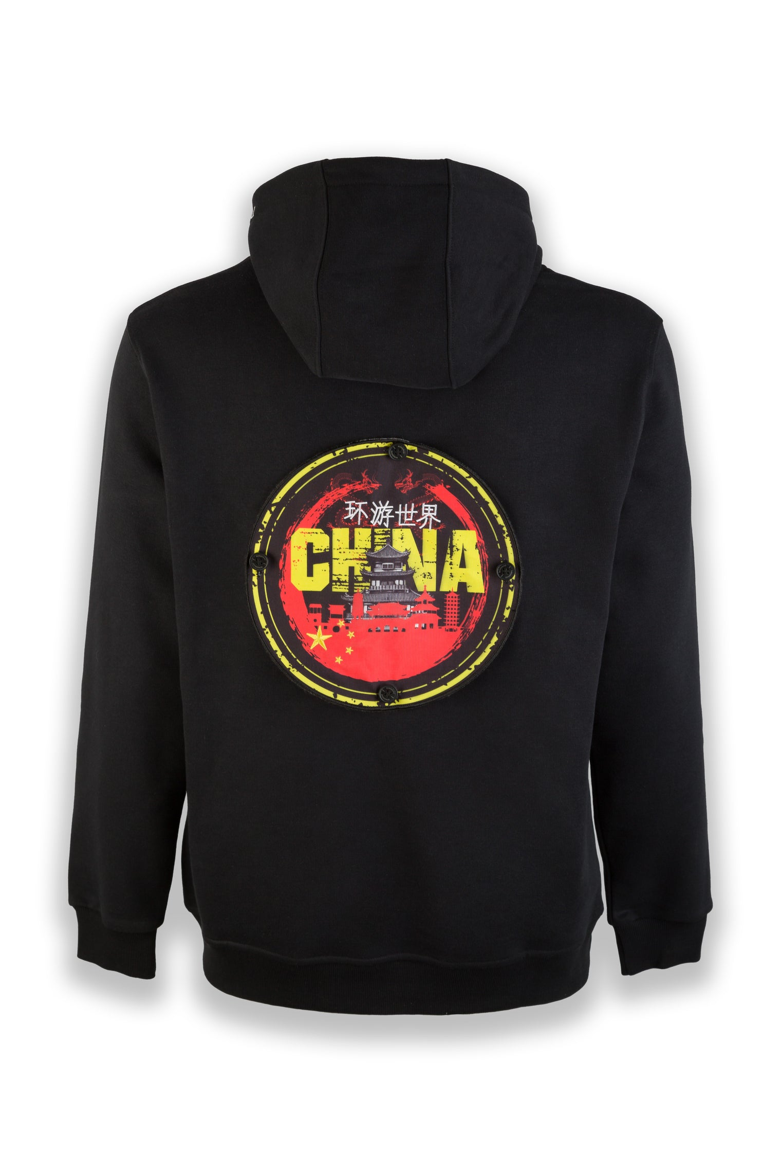 Explore China Nomad Fleece Hoodie "sleeve badge"