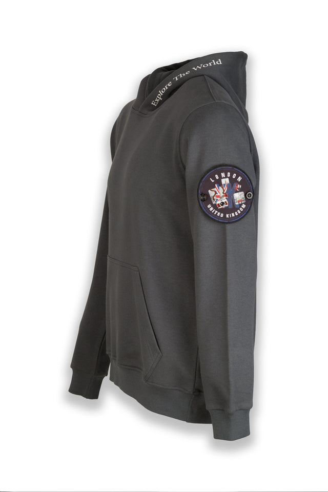 London Memories Nomad Fleece Hoodie "sleeve badge"