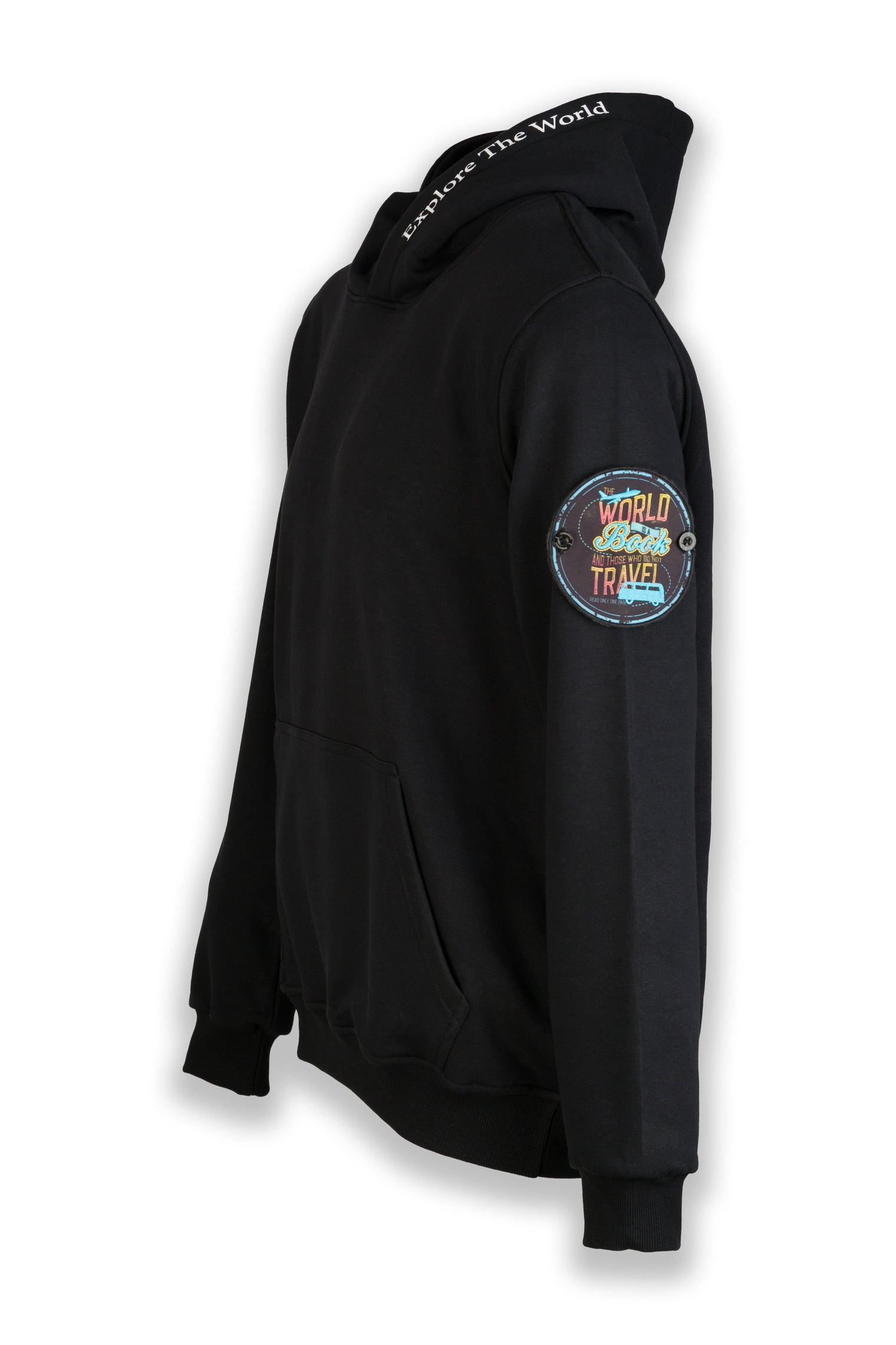 World is a Book Nomad Fleece Hoodie "sleeve badge"