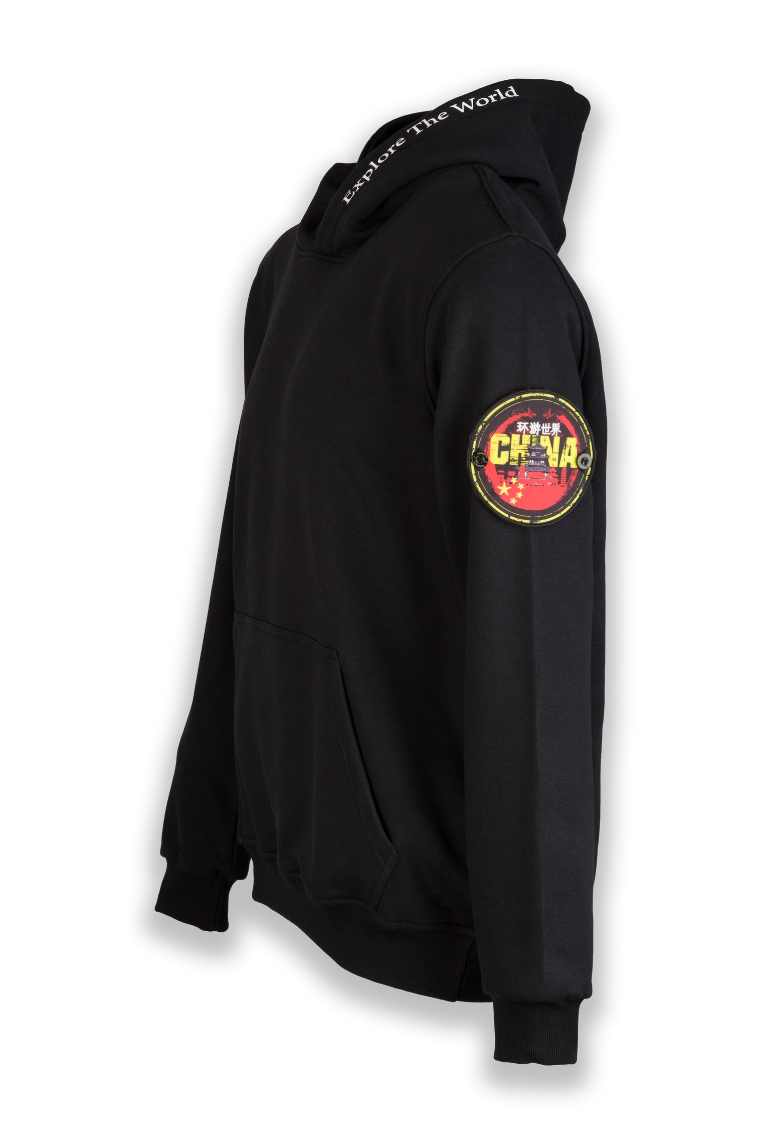 Explore China Nomad Fleece Hoodie "sleeve badge"