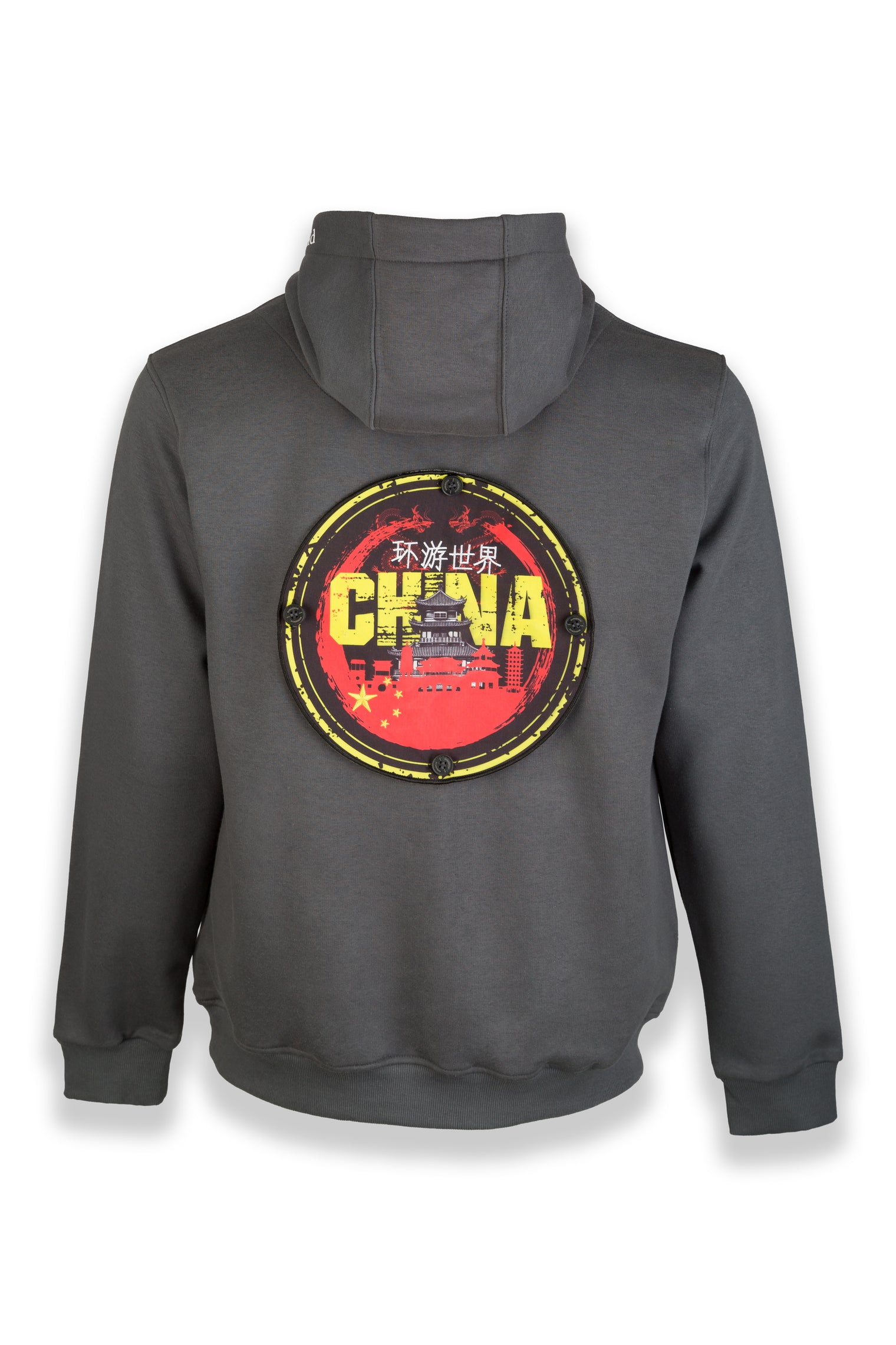Explore China Nomad Fleece Hoodie "sleeve badge"