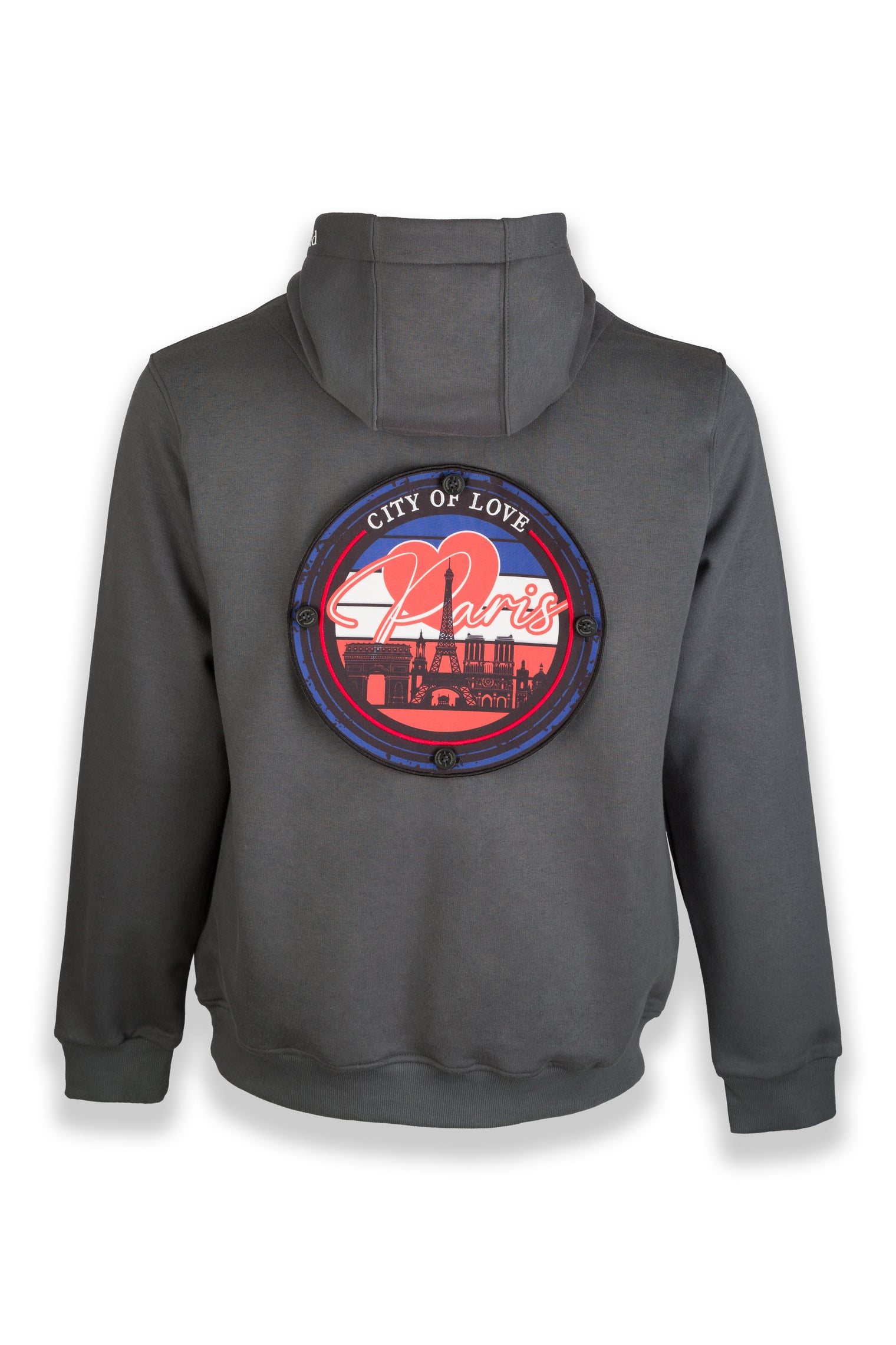 Parise City of Love Nomad Fleece Hoodie "sleeve badge"
