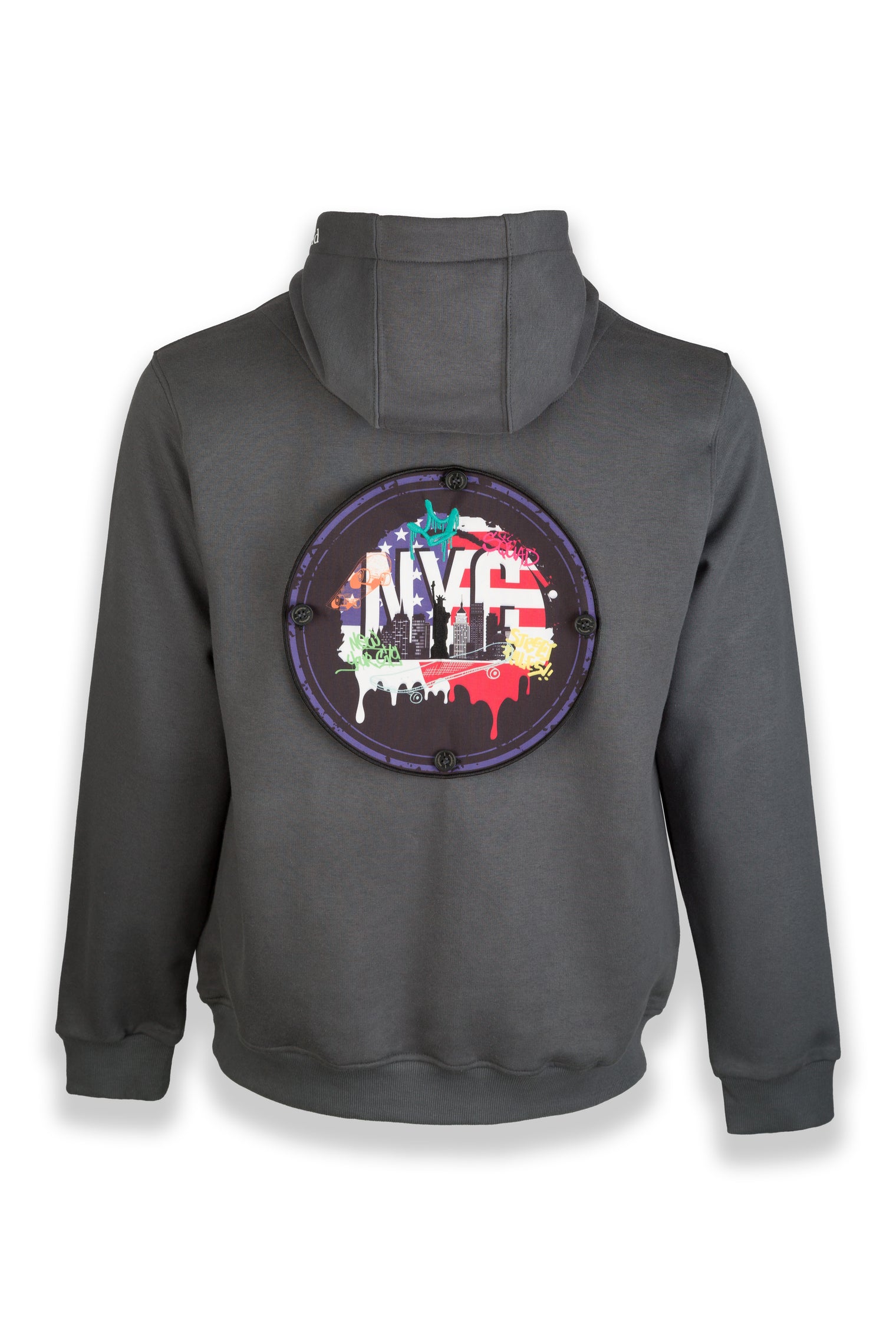 Explore New York Nomad Fleece Hoodie "back badge"
