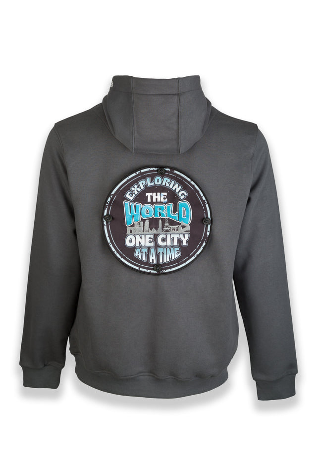 Explore the World Nomad Fleece Hoodie "back badge"