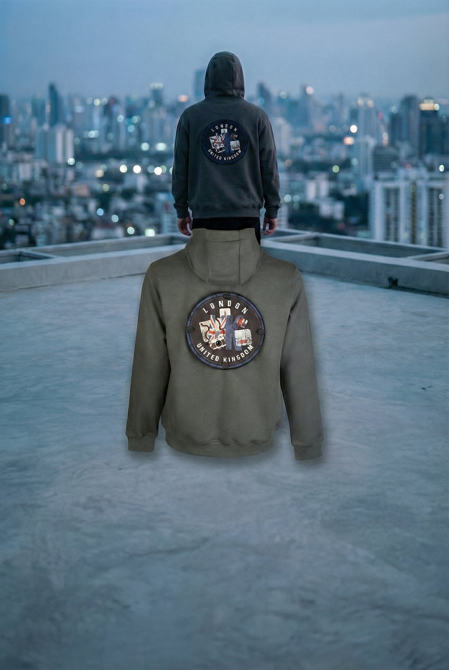 London Memories Nomad Fleece Hoodie "back badge"