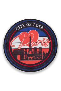 "Paris City of Love" Large Badge for the back of T-Shirt and Hoodie