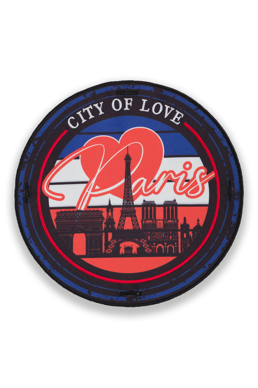 "Paris City of Love" Large Badge for the back of T-Shirt and Hoodie