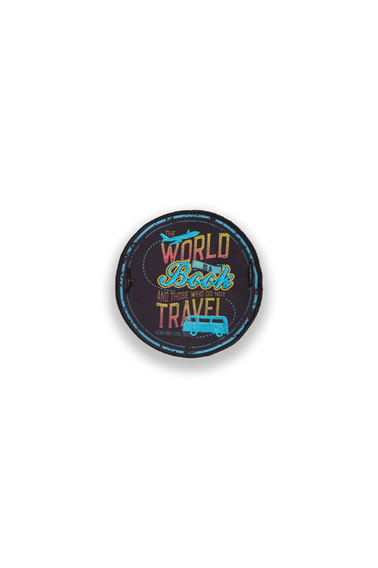 "World is a Book" Small Badge for Jogger, Short and Hoddie sleeve