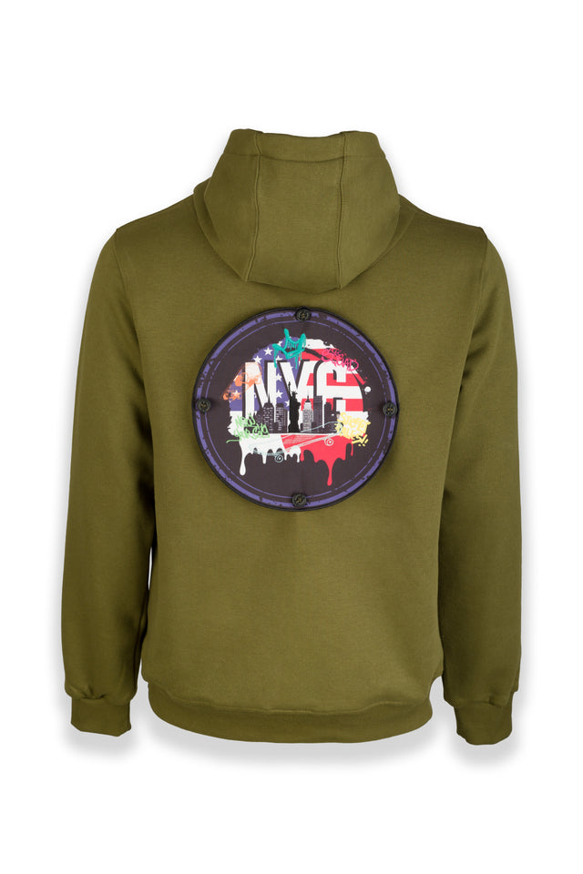 Explore New York Nomad Fleece Hoodie "back badge"